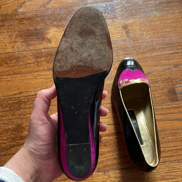 Vintage Helene Arpels Purple, Gold and Black Wedges - Picture 6 of 8